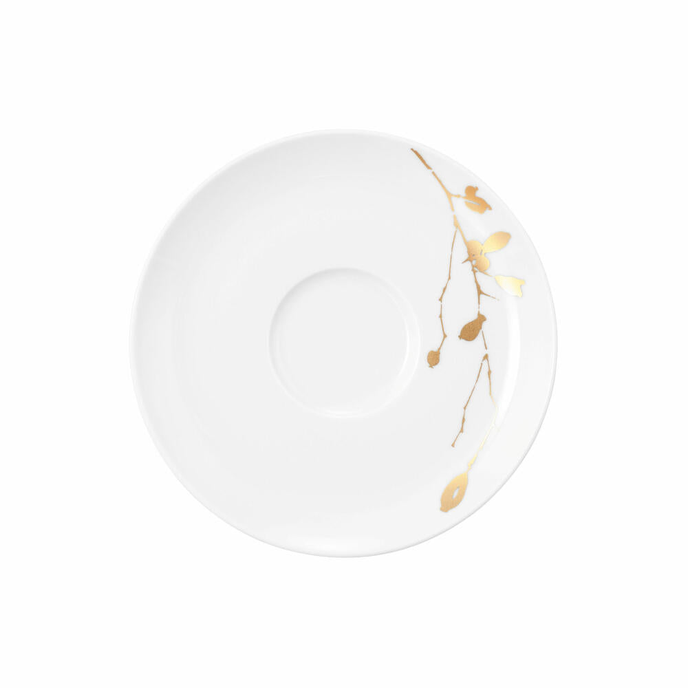 Seltmann Weiden Kombi-Untertasse Liberty Golden Rose Hip, Porzellan, Goldfarben, 16.5 cm, 001.765551