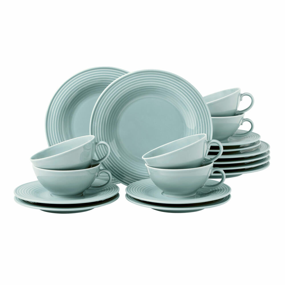 Seltmann Weiden Beat tea service small, 18 pcs., tea service, tableware set, tableware set, porcelain, arctic blue, 001.766285