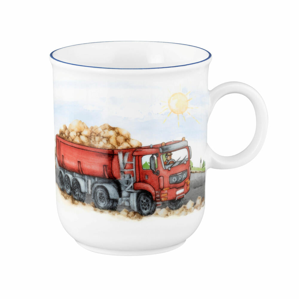Seltmann Weiden Compact Becher Auf der Baustelle, Tasse, Teetasse, Kinder, Porzellan, 250 ml, 001.767473