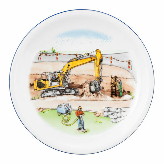 Seltmann Weiden Compact Frühstücksteller, Teller, Kinder, Porzellan, Auf der Baustelle, Ø 19.3 cm, 001.767474
