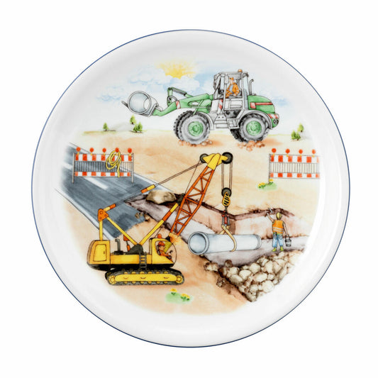 Seltmann Weiden Compact Speiseteller, Teller, Kinder, Porzellan, Auf der Baustelle, Ø 25.4 cm, 001.767475