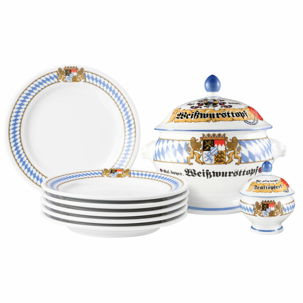 Seltmann Weiden Set 8-tlg. Compact Bayern, Geschirr-Set, Porzellan, Bunt, 001.771844
