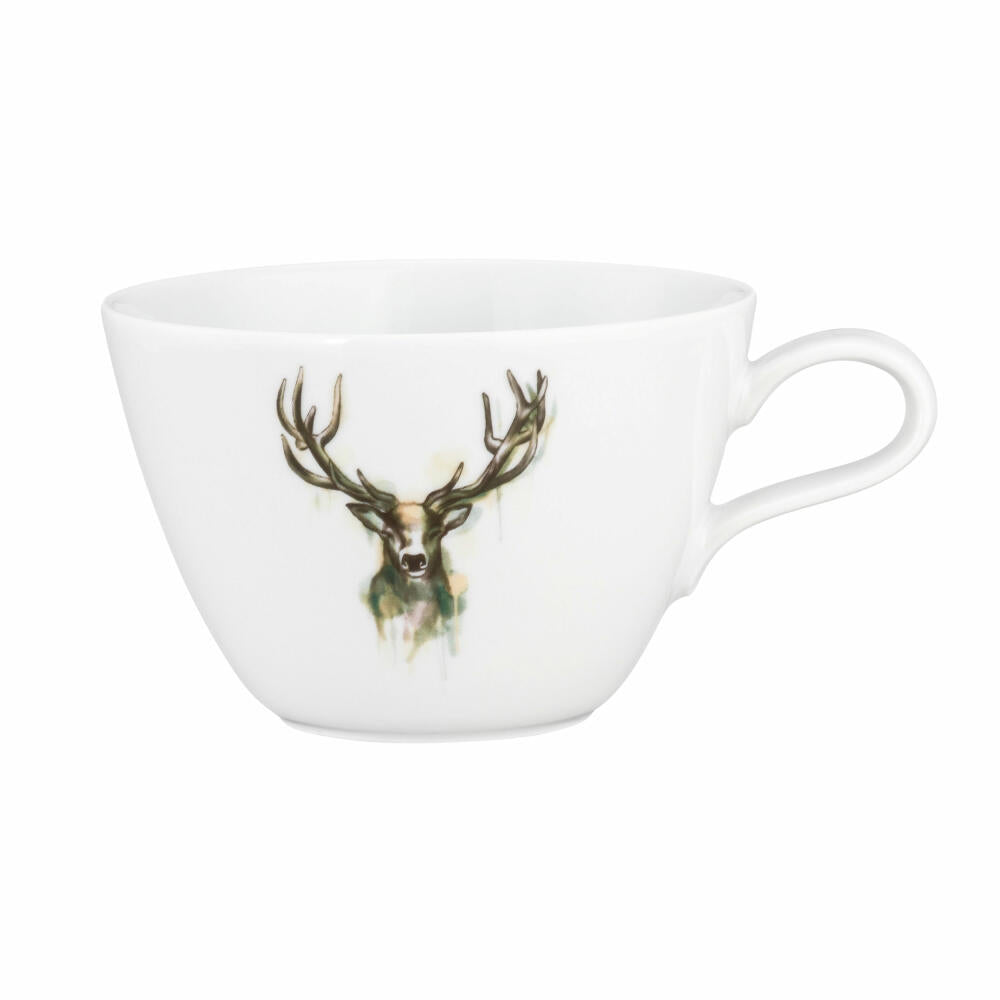 Seltmann Weiden Milchkaffeeobertasse Life Nature Hirsch, Becher, Porzellan, Bunt, 370 ml, 001.772807
