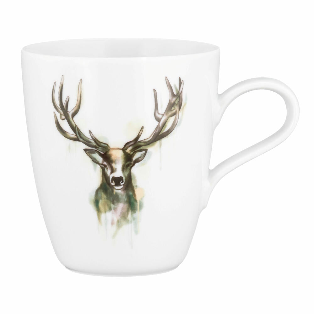 Seltmann Weiden Henkelbecher Life Nature Hirsch, Tasse, Porzellan, Bunt, 400 ml, 001.772809