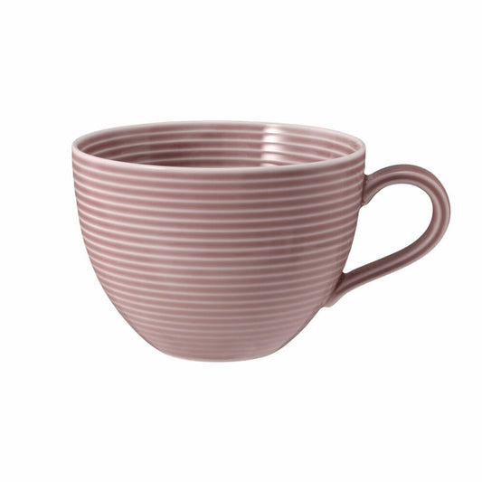 Seltmann Weiden Milchkaffeeobertasse mit Relief Beat Altrosa, Becher, Porzellan, Rosa, 350 ml, 001.773694