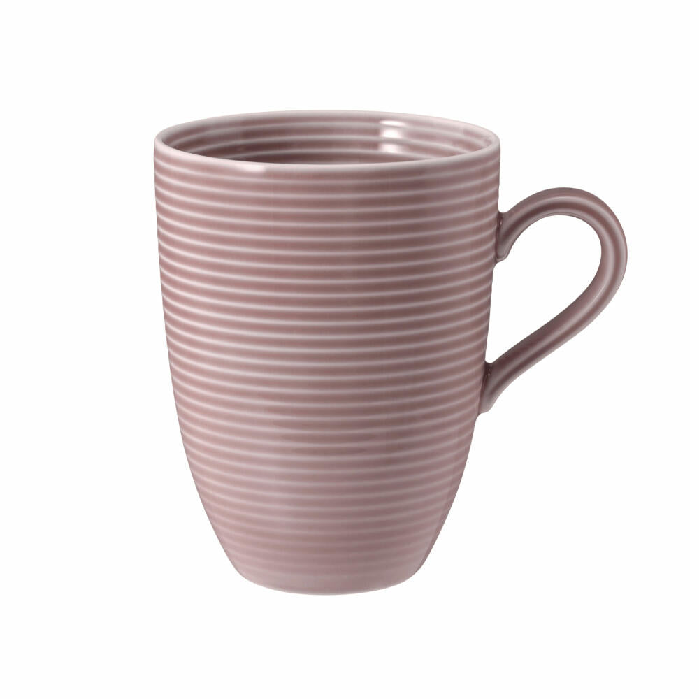 Seltmann Weiden Henkelbecher mit Relief Beat Altrosa, Tasse, Porzellan, Rosa, 350 ml, 001.773700