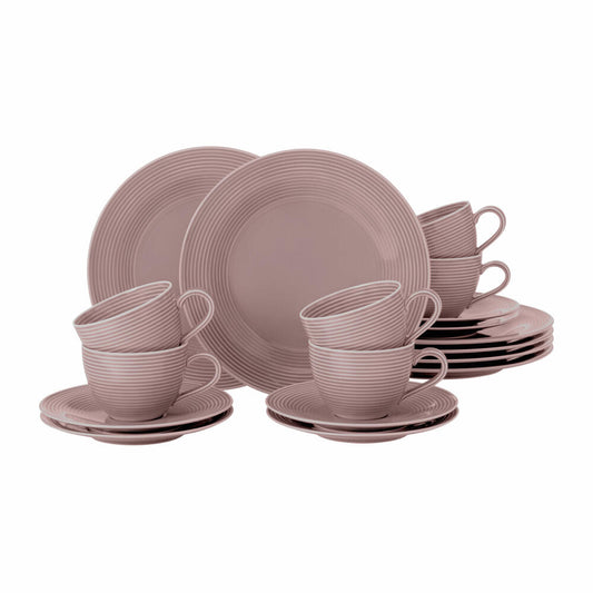 Seltmann Weiden Kaffeeservice 18-tlg. Beat Altrosa, Geschirr-Set, Porzellan, Rosa, 001.773711