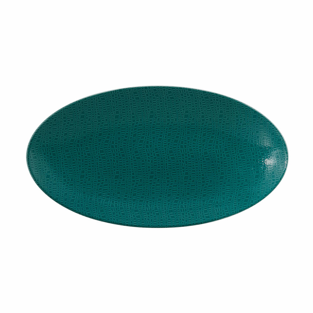 Seltmann Weiden Servierplatte oval Life Fashion Trendy Petrol, Porzellan, Petrolblau, 33 x 18 cm, 001.773772