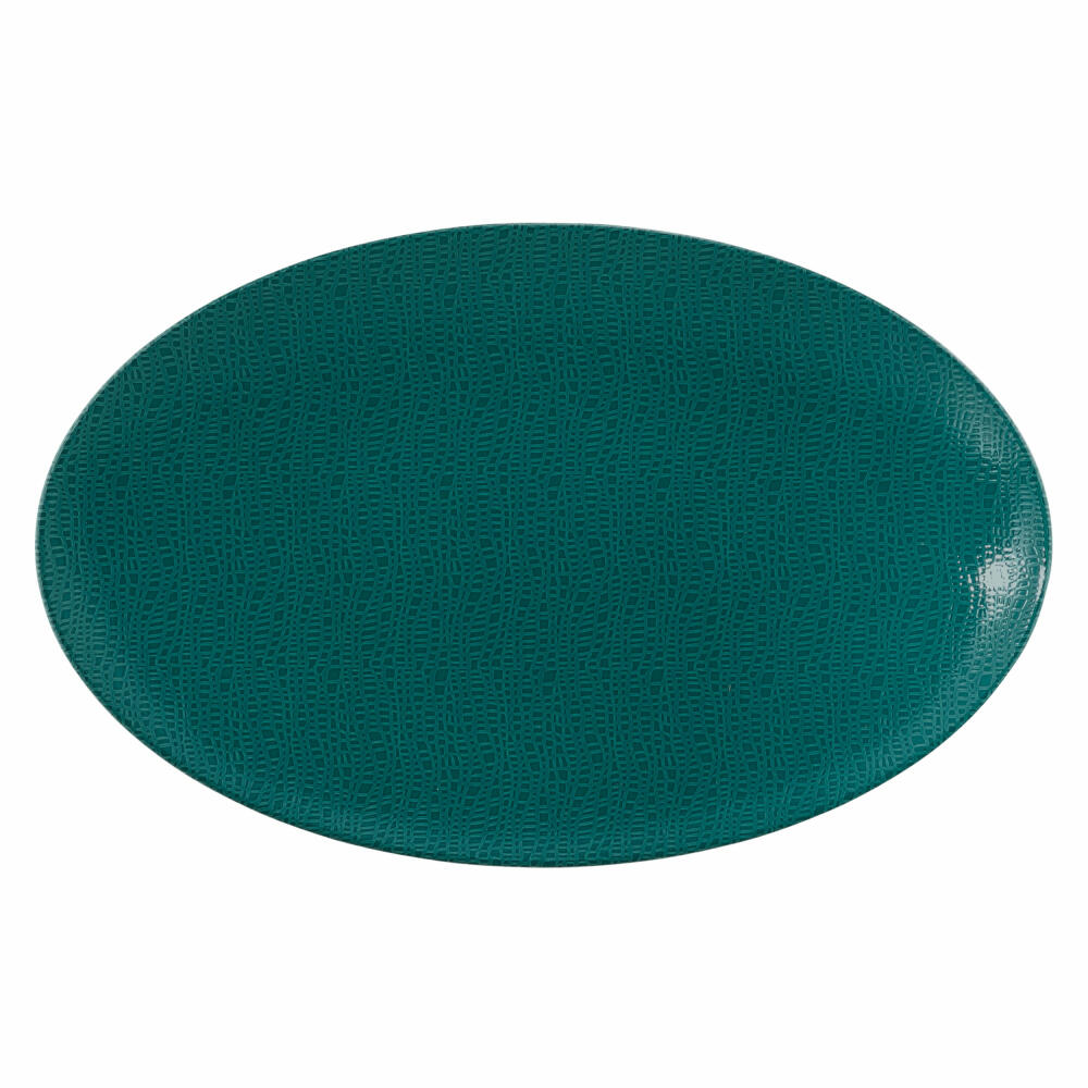 Seltmann Weiden Servierplatte oval Life Fashion Trendy Petrol, Porzellan, Petrolblau, 40 x 26 cm, 001.773773