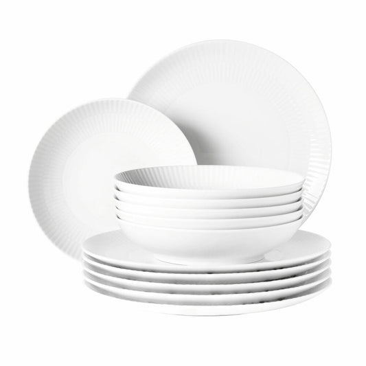 Seltmann Weiden Tafelservice 12-tlg. Amina, Geschirr-Set, Porzellan, Weiß, 001.774165