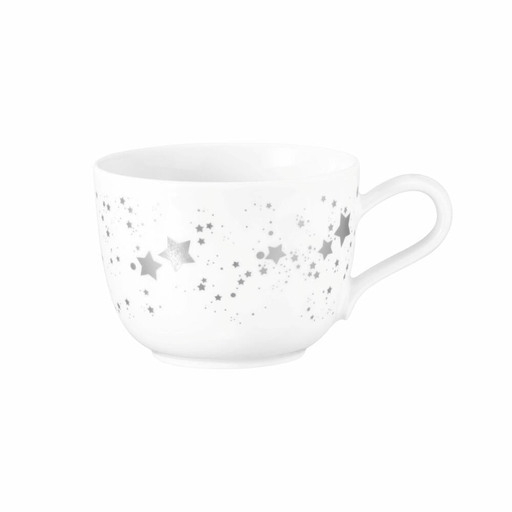 Seltmann Weiden Kaffeeobertasse Liberty Silver Stars, Becher, Porzellan, Silberfarben, 260 ml, 001.774707