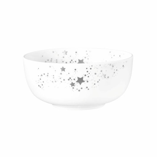 Seltmann Weiden Müslischale Liberty Silver Stars, Schüssel, Porzellan, Silberfarben, 15 cm, 001.774714