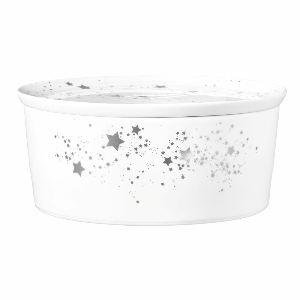 Seltmann Weiden Schale 5298 mit Deckel Liberty Silver Stars, Schüssel, Porzellan, Silberfarben, 21 x 9 cm, 001.774721
