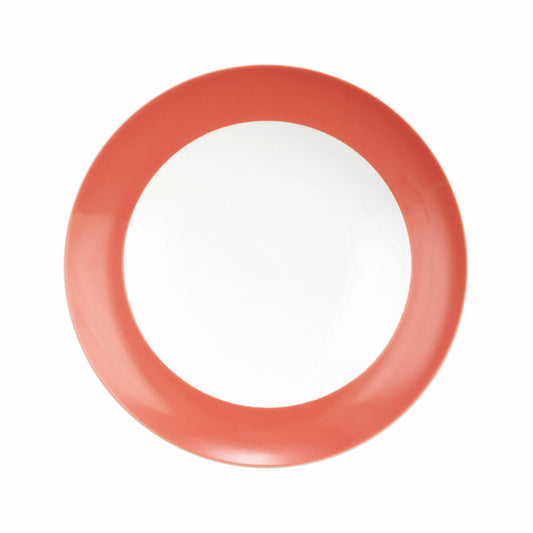 Seltmann Weiden Suppenteller Rund mit Fahne Liberty Pure Colors Flamingo Red, Speiseteller, Porzellan, Rot, 240 ml, 001.775971