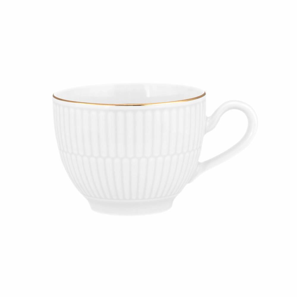 Seltmann Weiden Kaffeeobertasse Amina Weiß Goldrand, Kaffeetasse, Porzellan, 250 ml, 001.776086