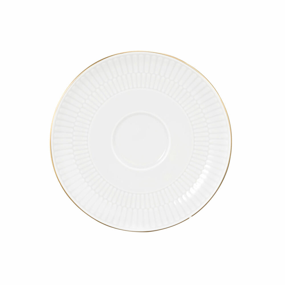 Seltmann Weiden Kombi-Untertasse Groß Amina Weiß Goldrand, Unterteller, Porzellan, 16 cm, 001.776087