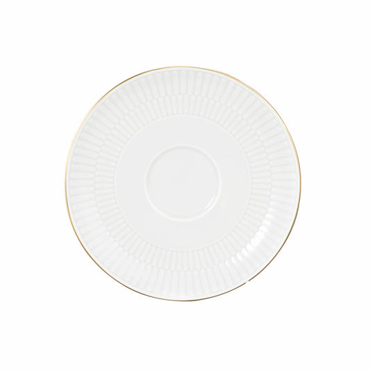 Seltmann Weiden Kombi-Untertasse Groß Amina Weiß Goldrand, Unterteller, Porzellan, 16 cm, 001.776087