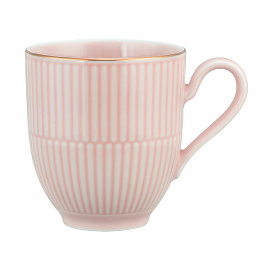 Seltmann Weiden Becher mit Henkel Amina Rosé Goldrand, Kaffeebecher, Porzellan, Rosa, 360 ml, 001.776106