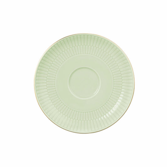 Seltmann Weiden Kombi-Untertasse Groß Amina Seladon Goldrand, Unterteller, Porzellan, Grün, 16 cm, 001.776138