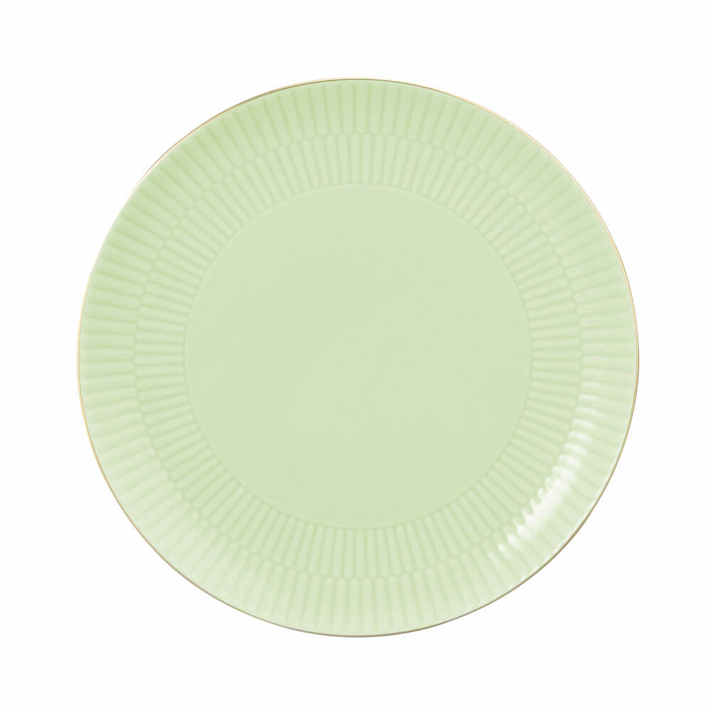 Seltmann Weiden Frühstücksteller Rund Amina Seladon Goldrand, Teller, Porzellan, Grün, 22.7 cm, 001.776139