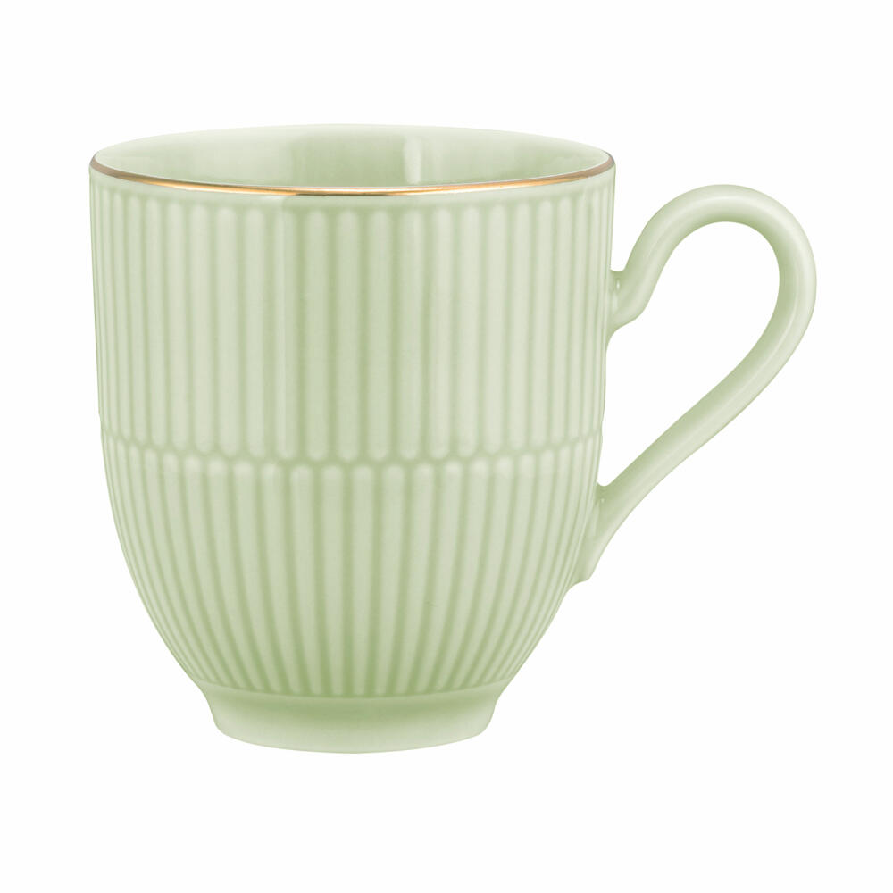 Seltmann Weiden Becher mit Henkel Amina Seladon Goldrand, Kaffeebecher, Porzellan, Grün, 360 ml, 001.776140