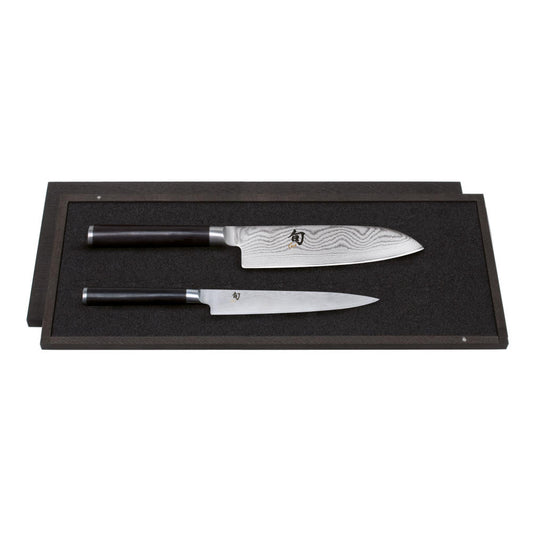 Kai Shun Classic Messer-Set, 2-tlg., Allzweckmesser, Santoku, Messer, Damast, DMS-230