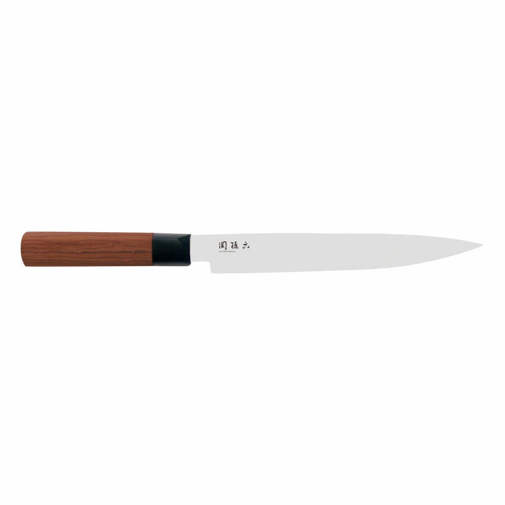 Kai Seki Magoroku Redwood 2019 Schinkenmesser, Red Wood Schinken Messer, Küchenmesser, Küchenhelfer, Küchenutensilien, Holz / Kunststoff / Stahl, Braun / Schwarz / Silberfarben, Klinge 20 cm, Griff 12 cm, MGR-200L