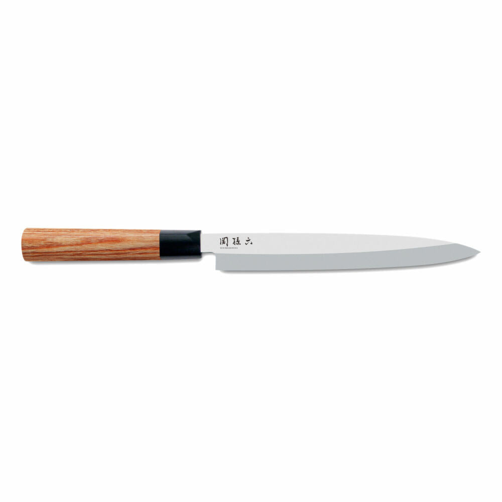 Kai Seki Magoroku Redwood 2019 Yanagiba, Red Wood knife, filleting knife, kitchen knife, kitchen helper, kitchen utensils, wood / plastic / steel, brown / black / silver, blade 21 cm, handle 13.4 cm, MGR-210Y