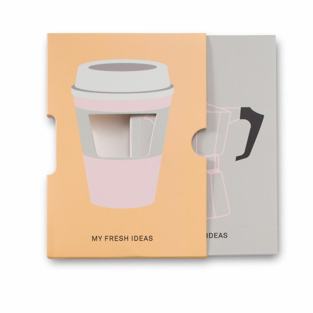 Donkey Products My fresh ideas Coffee Notizbuch mit Bleistift, originelles Notizheft, Papier, 15 x 10.5 cm, 400321