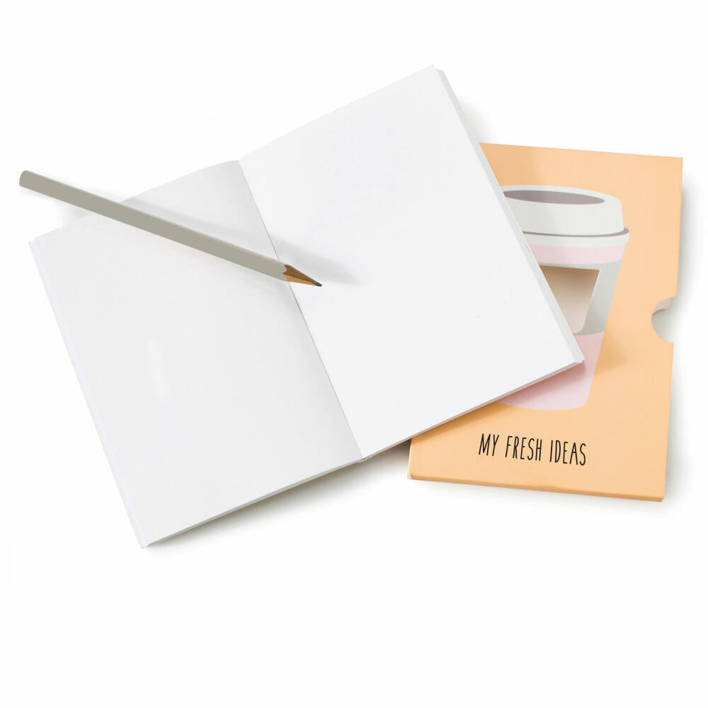 Donkey Products My fresh ideas Coffee Notizbuch mit Bleistift, originelles Notizheft, Papier, 15 x 10.5 cm, 400321
