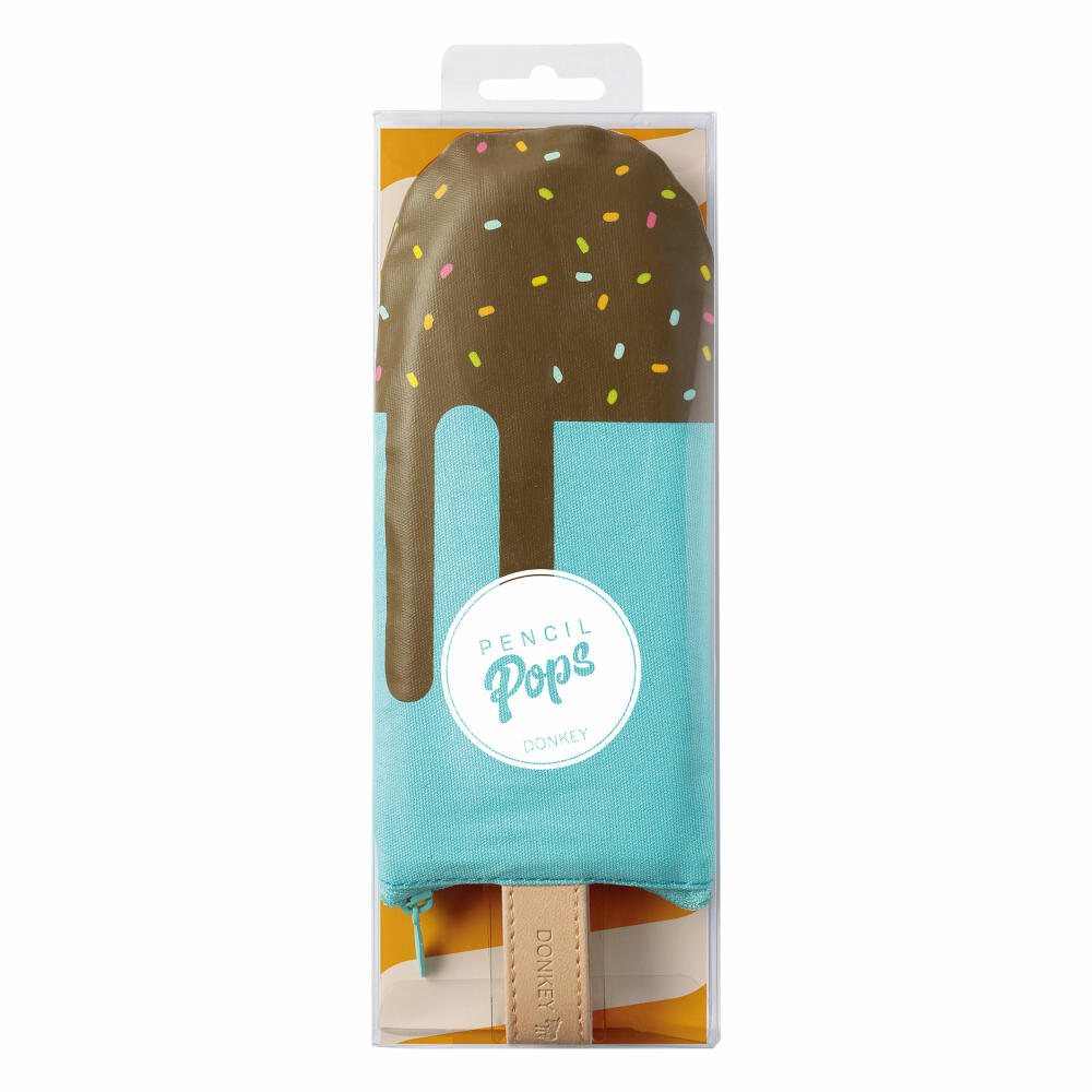 Donkey Products Pencil Pops Choco Loco, Federmäppchen, Mäppchen, Stift Tasche, Baumwolle, Poliyester, Blau, Braun, 21 cm, 400416