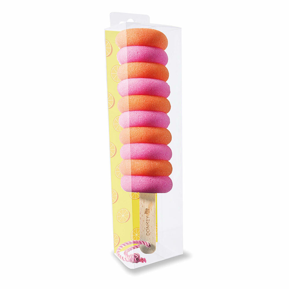 Donkey Products Crazy Curls Lemon Spülschwamm, Spül Schwamm, Reinigungsschwamm, Küchenutensilien, Kunststoff / Holz, Pink / Orange, 26 cm, 600508