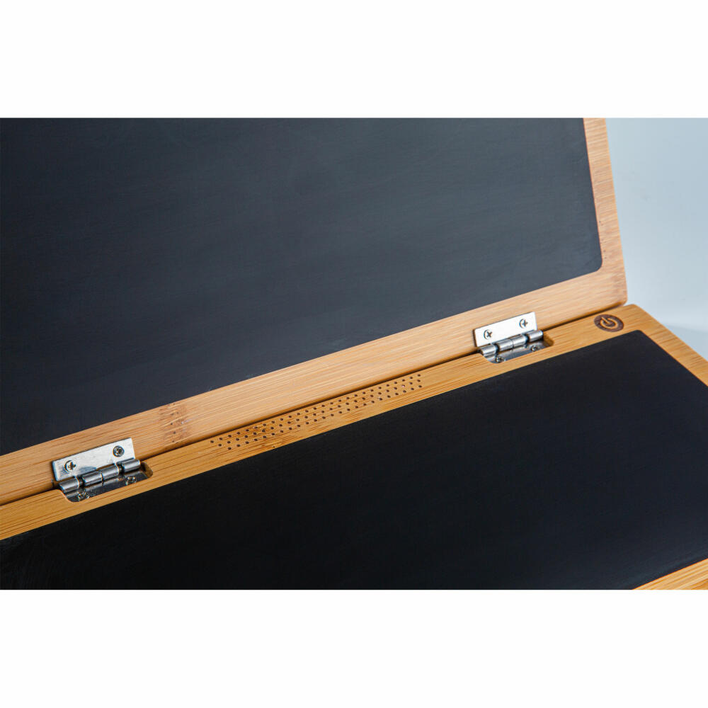 Donkey Products I-Wood drawing board in notebook form, chalkboard with chalk, bamboo, metal, brown, black, 28 x 19.5 cm, 900306