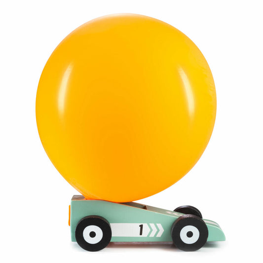 Donkey Products Luftballonauto Mintstar, Spielzeugauto mit Ballonantrieb, Kiefernholz, Mint, 900215
