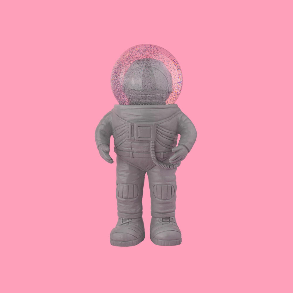 Donkey Products Summerglobe The Astronauts Medium, Glitter Ball, Snow Globe, Glass / Polyresin, Grey, 18 cm, 360024