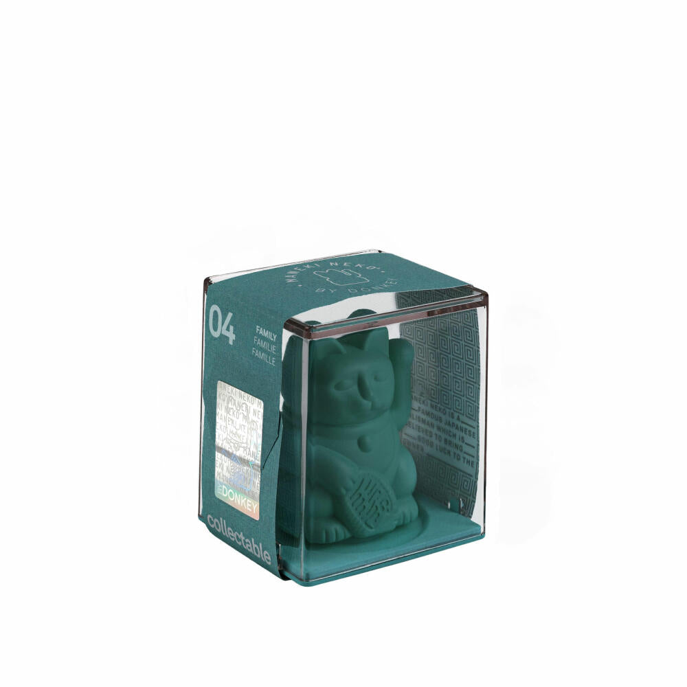 Donkey Products Lucky Cat Solar, Winkekatze, Glücksbringer, Kunststoff, Grün, 6.5 cm, 350013