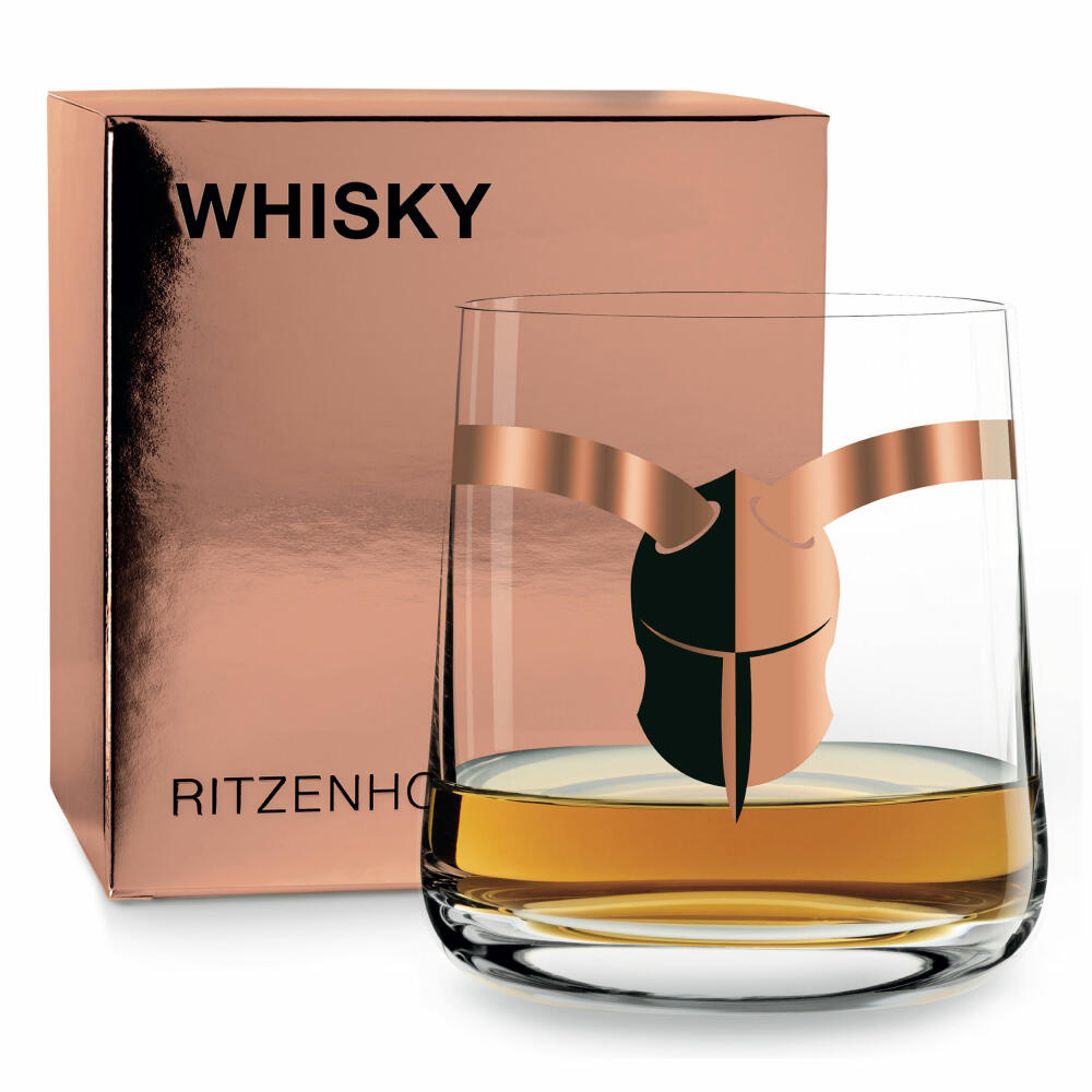Ritzenhoff Next Whisky Tumbler, 4er Set mit Reinigungstuch, Nr. 1, P. Chiera, P. Garland, H. Mahmoudi, A. Wurm, Glas, 250 ml