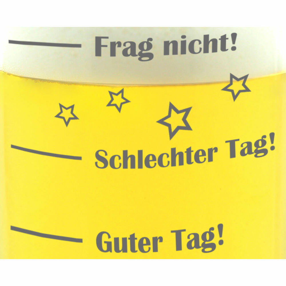 montana: Bierseidel, 4er Set, Guter Tag! Schlechter Tag! Frag Nicht!, Bierkrug, Stimmungsglas mit lustiger Gravur, Mood Bier Glas, 500 ml