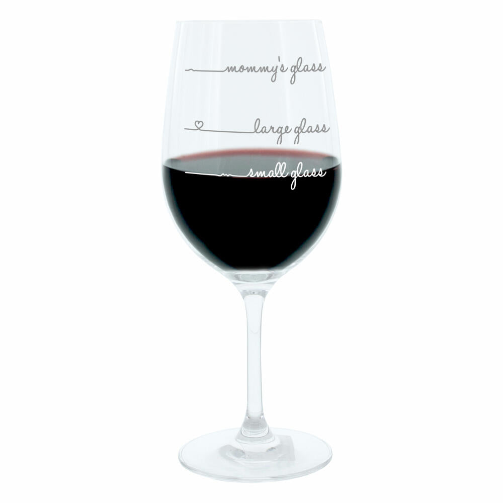 Leonardo Weinglas XL, Mommys Glass Handwriting, Mum, Mama, Geschenk Stimmungsglas mit lustiger Gravur, Mood Wein Glas, 610ml