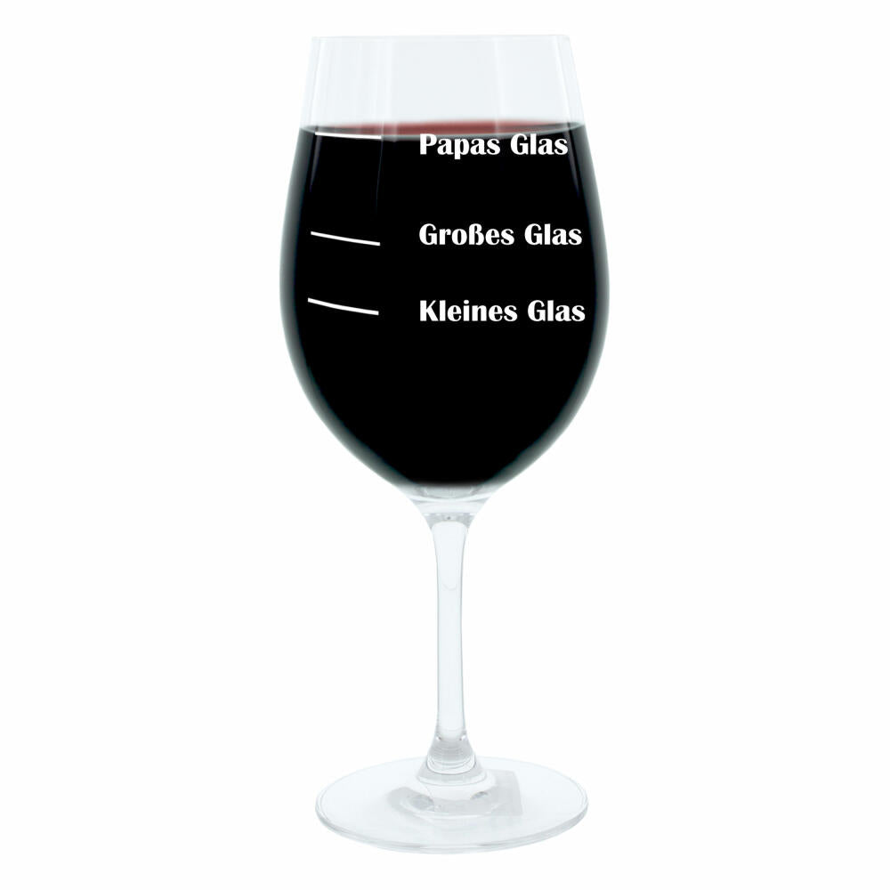 Leonardo Weinglas XL, Papas Glas, Vater, Geschenk Stimmungsglas mit lustiger Gravur, Mood Wein Glas, 610ml