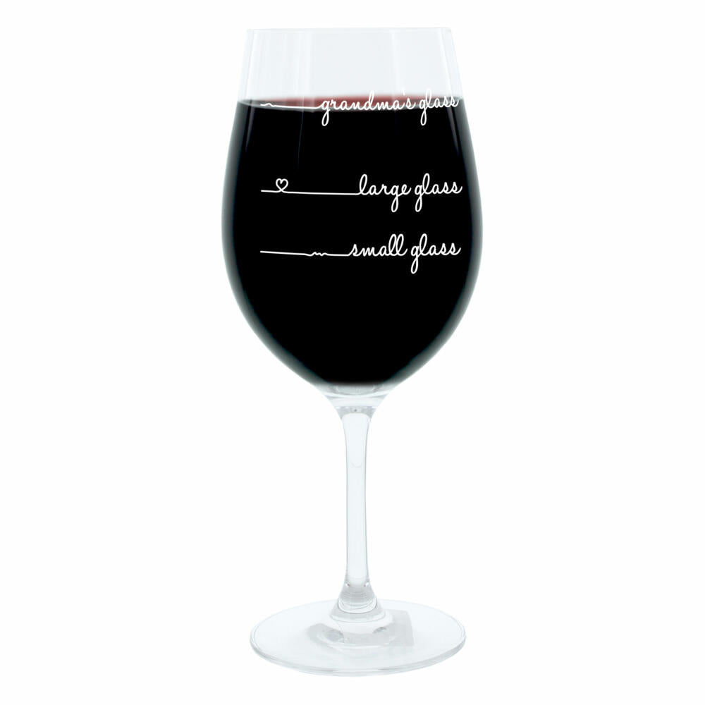 Leonardo Weinglas XL, Grandmas und Grandpas Glass Handwriting, 2er Set, Geschenk Stimmungsglas mit lustiger Gravur, Mood Wein Glas, 610ml