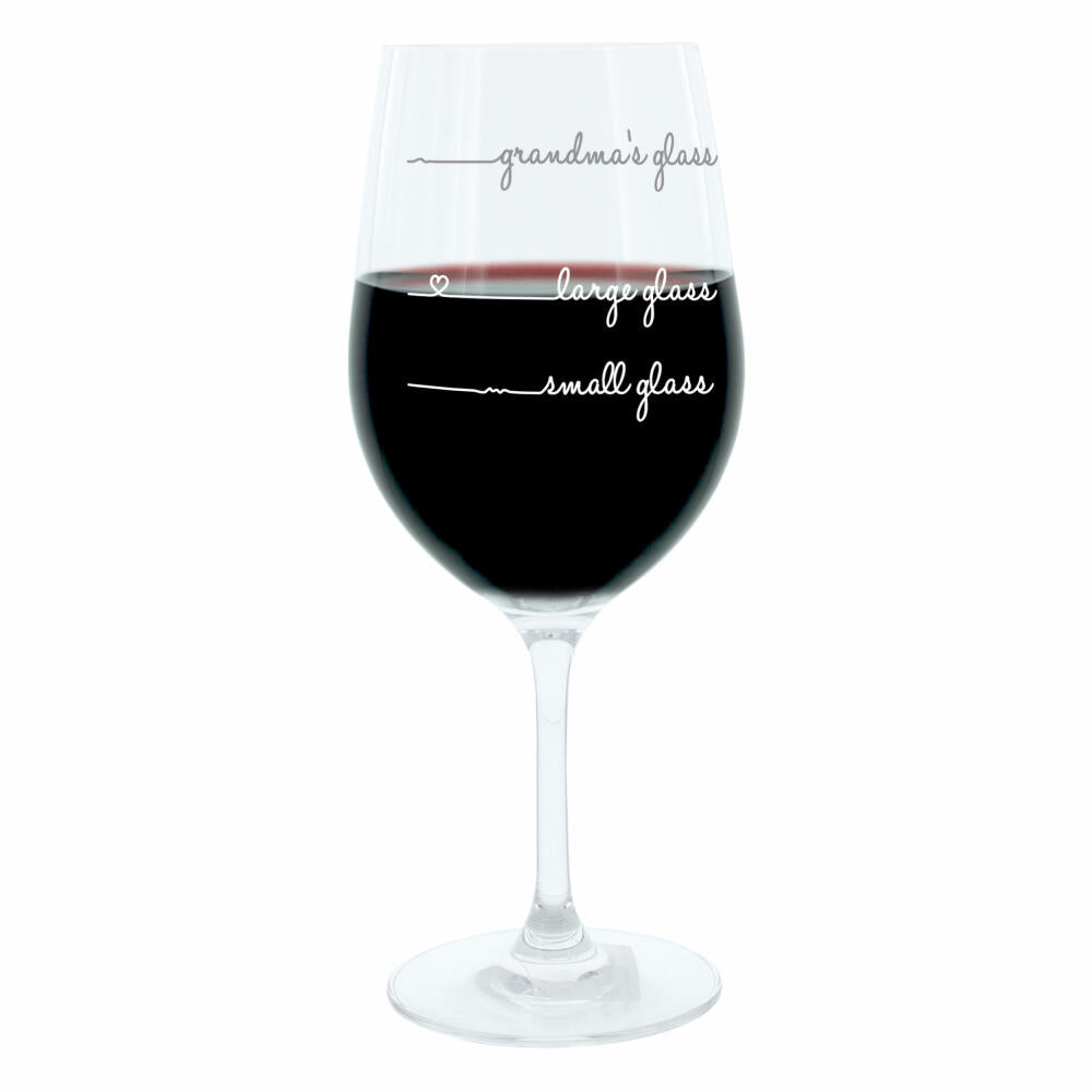 Leonardo Weinglas XL, Grandmas und Grandpas Glass Handwriting, 2er Set, Geschenk Stimmungsglas mit lustiger Gravur, Mood Wein Glas, 610ml