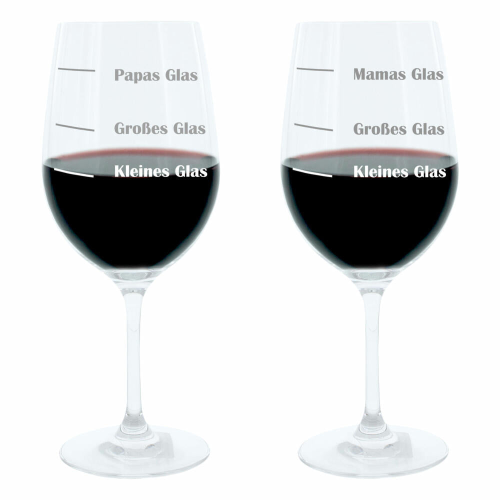 Leonardo wine glass XL, mom and dad glass, mom, mother, set of 2, gift mood glass with funny engraving, mood wine glass, 610ml
