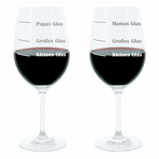 Leonardo wine glass XL, mom and dad glass, mom, mother, set of 2, gift mood glass with funny engraving, mood wine glass, 610ml