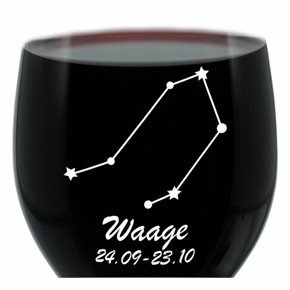 Leonardo wine glass 400 ml, motif glass, constellation Libra, gift, mood glass with engraving, mood glass, 22 cm