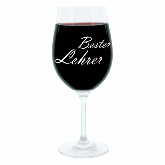 Leonardo wine glass 400 ml, motif glass, best teacher, gift, mood glass with engraving, mood glass, 22 cm