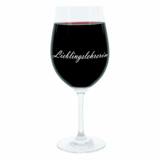 Leonardo wine glass 400 ml, motif glass, favorite teacher, gift, mood glass with engraving, mood glass, 22 cm