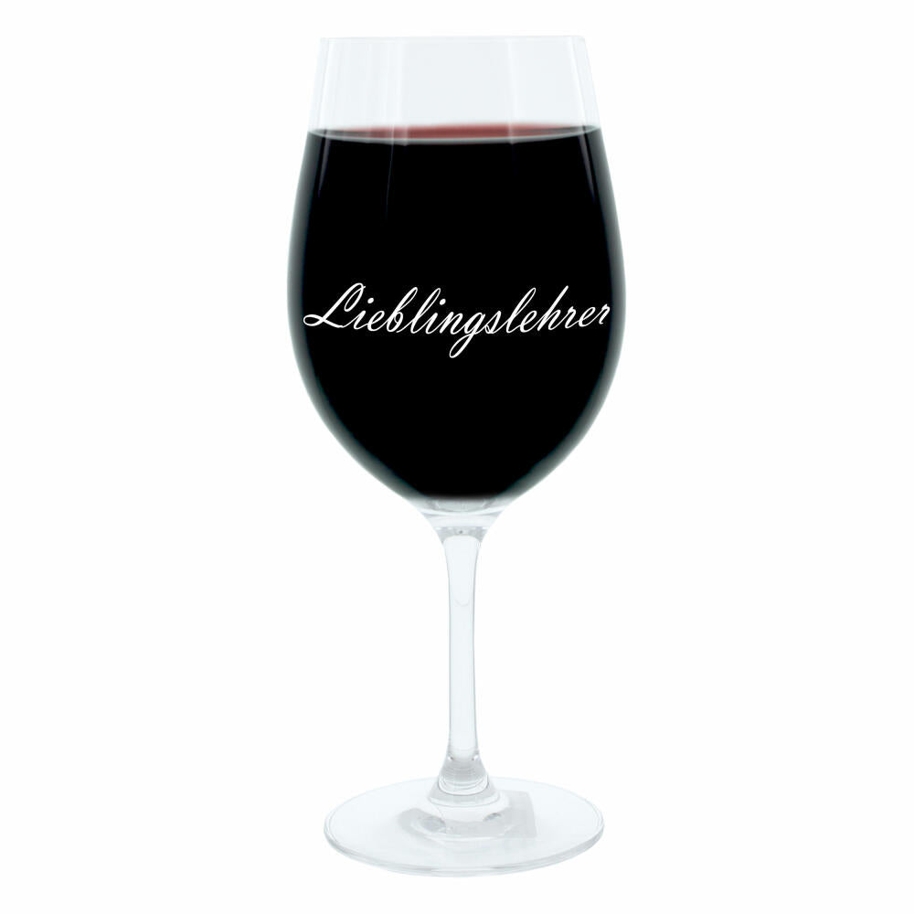 Leonardo wine glass 400 ml, motif glass, favorite teacher, gift, mood glass with engraving, mood glass, 22 cm