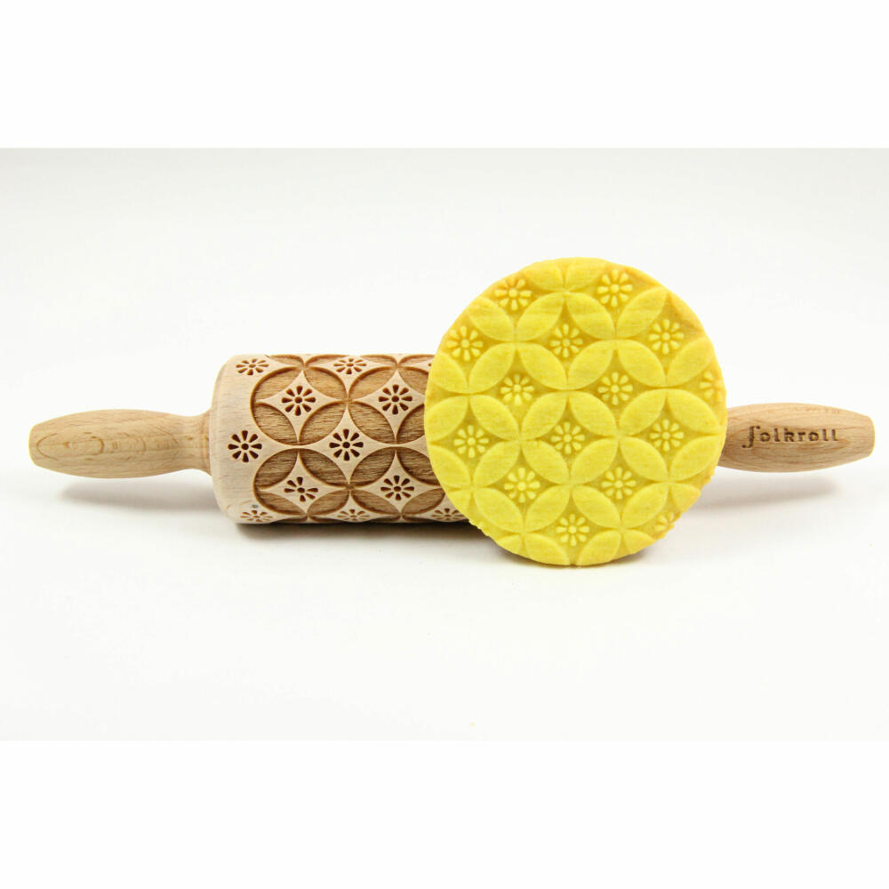 Folkroll rolling pin China pattern, junior, 23 cm, rolling pin, embossing roll, pattern, motif, roll, beech wood, 330463