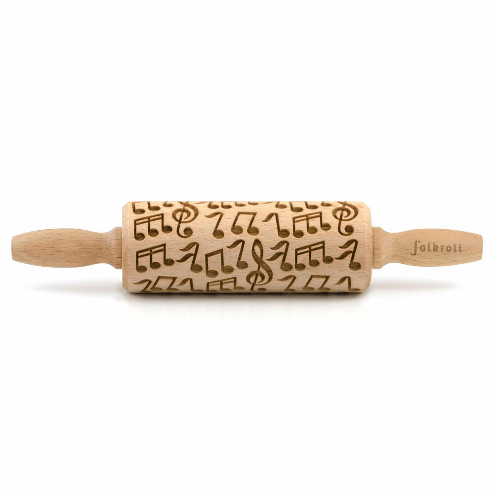 Folkroll Teigrolle Musik, junior, 23 cm, Nudelholz, Prägerolle, Muster, Motiv, Rolle, Buchenholz, 332849